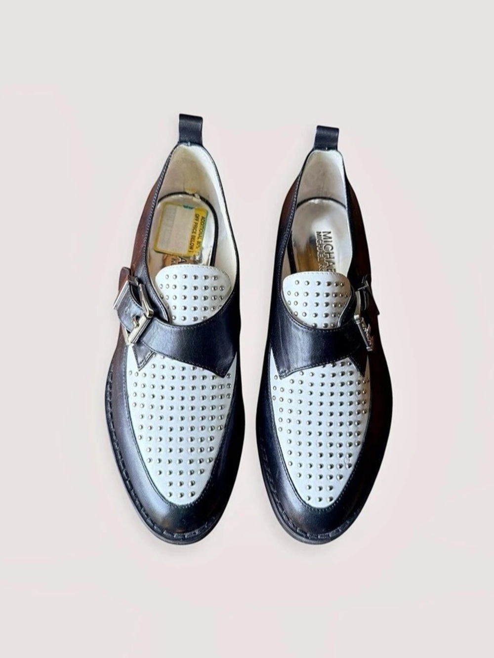 Michael Kors Dakota Studded Tuxedo Loafers Black & Silver